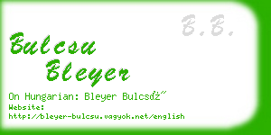 bulcsu bleyer business card